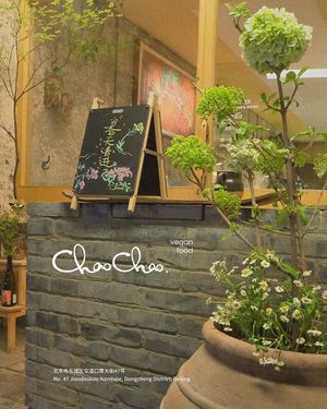   at chaochao. vegan food and natural wine bar in Beijing