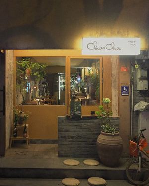   at chaochao. vegan food and natural wine bar in Beijing