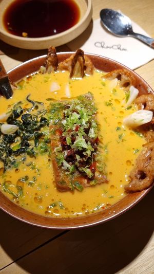 Fresh Bowl of Noodles (Ramen): A bit on the spicy and bitter side, but still delicious. It was one of my husband’s favorites. at chaochao. vegan food and natural wine bar in Beijing