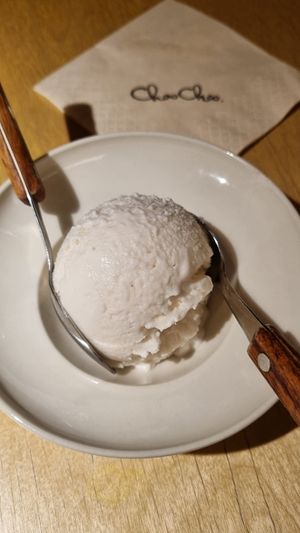 Huangjiu Ice Cream: At first, the idea of wine in ice cream sounded wild—but it totally worked! Another pleasant surprise from ChaoChao. at chaochao. vegan food and natural wine bar in Beijing