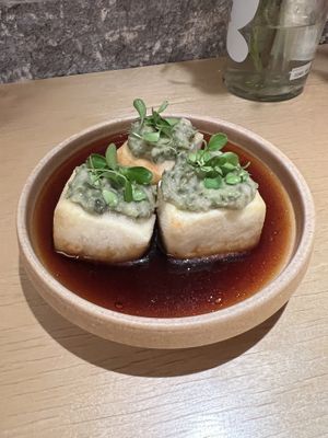 Xiang Xiang Crispy Tofu Cubes  at chaochao. vegan food and natural wine bar in Beijing