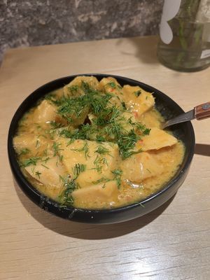 Taro with Tree Tomato Compote  at chaochao. vegan food and natural wine bar in Beijing