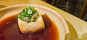 tofu at chaochao. vegan food and natural wine bar in Beijing