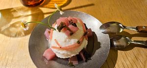 dessert at chaochao. vegan food and natural wine bar in Beijing