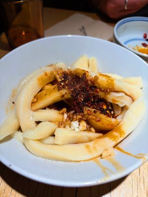 Noodles  at chaochao. vegan food and natural wine bar in Beijing