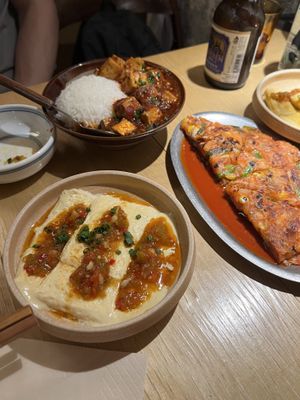 Creative fusion dishes  at chaochao. vegan food and natural wine bar in Beijing