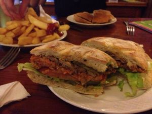 vegan burger at Rekalde Taberna in San Sebastian