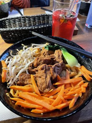 Oily Tofu bian and strawberry sodaa  at Noodle Days in Mainz
