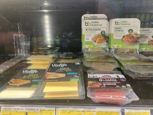 Vegan cheese range at Supermercado Unide Punta del Hidalgo in Tenerife