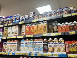 Plant milks a-plenty! at Supermercado Unide Punta del Hidalgo in Tenerife