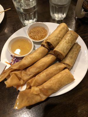 Spring rolls and tofu cream cheese  at Araya's Place in Los Angeles