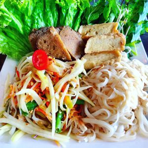 Sum Tom Roll Salad with Seitan and Tofu at Araya's Place in Los Angeles