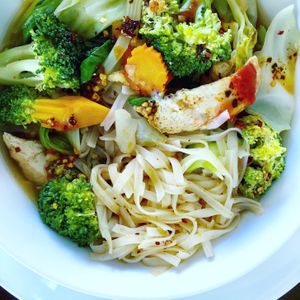 Spicy Rice Noodle Soup  at Araya's Place in Los Angeles