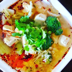 Tofu Rice Soup  at Araya's Place in Los Angeles