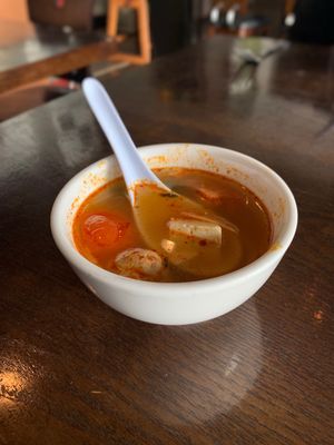 Tom Kah Soup from the lunch special. at Araya's Place in Los Angeles