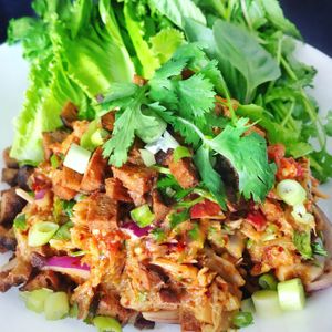 Spicy Thai Jackfruit Salad - not on menu at Araya's Place in Los Angeles