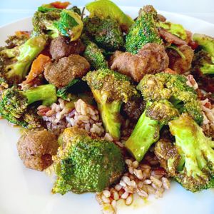 PRIK King with Broccoli  at Araya's Place in Los Angeles
