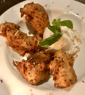 Battered Fried Bananas w/ Coconut Ice Cream (batter was too thick/tough, but ice cream was delicious.) at Araya's Place in Los Angeles
