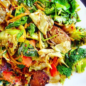 Vegan Seitan Tod Gatiem  at Araya's Place in Los Angeles