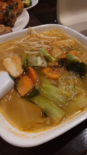 Tom Yum noodle soup at Araya's Place in Los Angeles