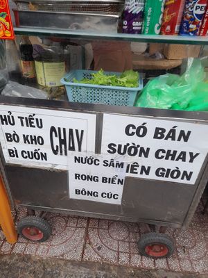 Menu at Hu Tiệu Chay in Ho Chi Minh City