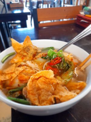 My take away hu tieu eating at home at Hu Tiệu Chay in Ho Chi Minh City