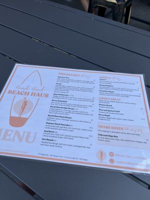 Breakfast menu  at Norah Head Beach Haus in Norah Head