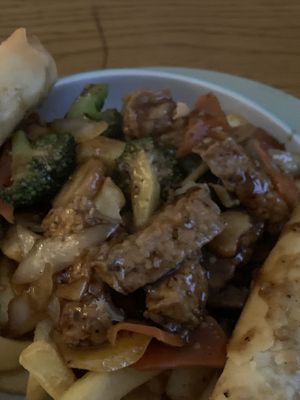 Black bean sauce - tofu and veg  at The New Shangri-La in Dublin