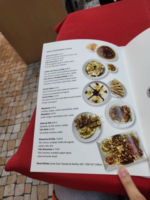 Menu at Baraa Kitchen in Lisbon