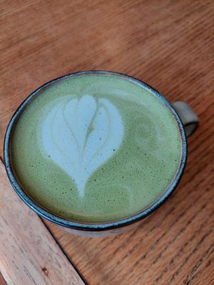 Vegan matcha latte at Awake in Trondheim