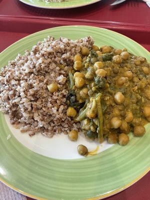 Buckwheat with chickpeas and spinach   at East Dining Hall - NYU in Abu Dhabi