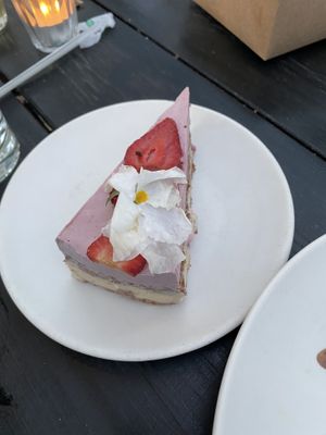 Raspberry “cheesecake " at Gracias Madre - WeHo in West Hollywood