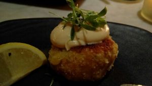 Vegan crab cakes at Gracias Madre - WeHo in West Hollywood