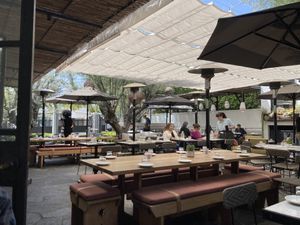 Covered outdoor seating  at Gracias Madre - WeHo in West Hollywood