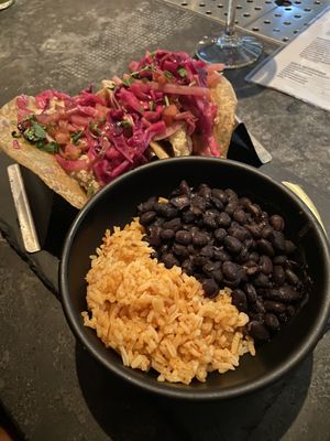 Fish tacos with sides  at Gracias Madre - WeHo in West Hollywood