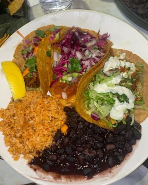 3 taco plate  at Gracias Madre - WeHo in West Hollywood