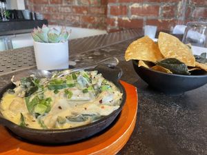 Artichoke spinach poblano dip  at Gracias Madre - WeHo in West Hollywood
