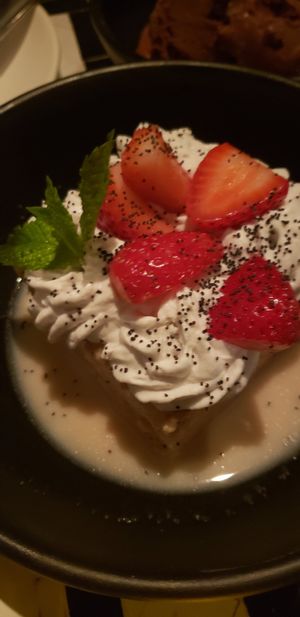 Strawberry cheeze cake at Gracias Madre - WeHo in West Hollywood