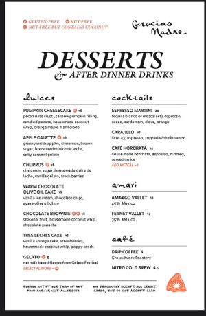 The presentation of the desserts is amazing  at Gracias Madre - WeHo in West Hollywood