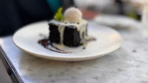 WARM CHOCOLATE
OLIVE OIL CAKE 
vanilla ice cream, chocolate chips, agave olive oil glaze at Gracias Madre - WeHo in West Hollywood