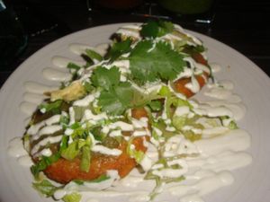 GORDITAS
Potato-masa cakes topped with warm salsa verde, avocado, and cashew crema at Gracias Madre - WeHo in West Hollywood