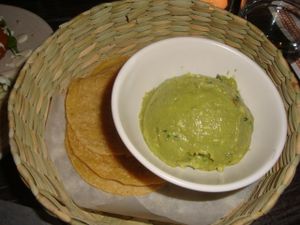 GUACAMOLE CON TORTILLAS
Mashed avocado with cilantro, onion, chile and lime at Gracias Madre - WeHo in West Hollywood
