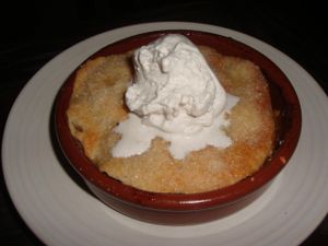 APPLE COBBLER
Warm Gravstien apple cobbler with homemade vanilla bean ice cream at Gracias Madre - WeHo in West Hollywood