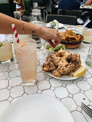 Paloma and Coliflor Frito at Gracias Madre - WeHo in West Hollywood