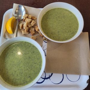 Chickpeas soup +free croutons at Supa Star in Sofia
