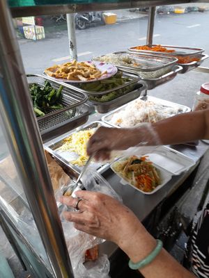 Packing my food at Bun Mi Xao Chay in Ho Chi Minh City