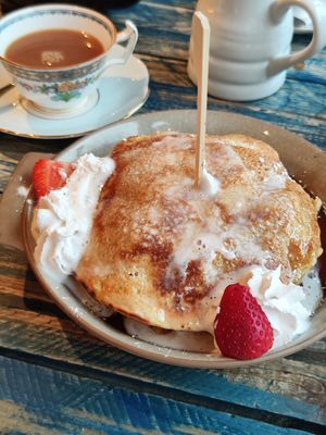 Pancake stack with vegan whip at Golden Fleece Kitchen @ Hockley Emporium   in Nottingham