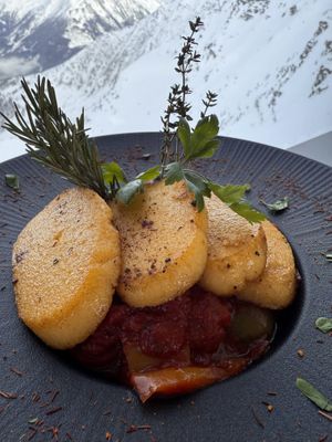 Ratatouille mit polenta Gnocchi   at Adler Lounge in Kals Am Grossglockner