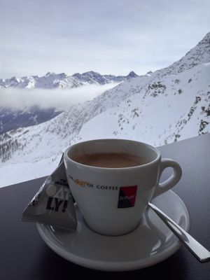 Coffee with oatly oat milk   at Adler Lounge in Kals Am Grossglockner