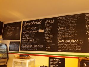 Menu at Vegangster in Rostock